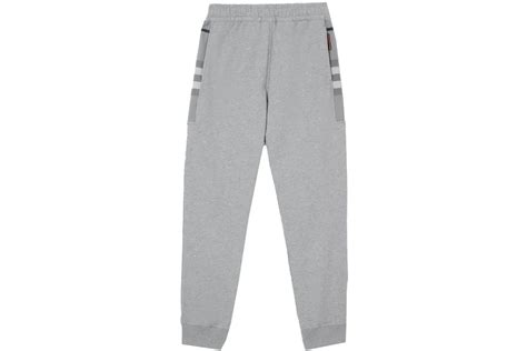 burberry brit grey cotton chino pants|Burberry check panel pants.